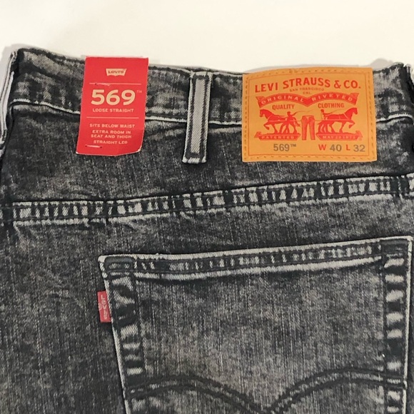 Levi’s 569 Loose Straight Fit Black & Gray Jeans - Picture 5 of 8
